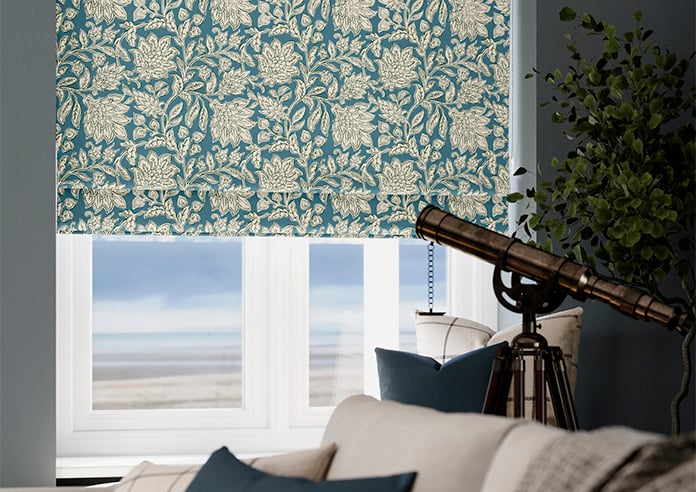 Land & Shore Rowallane, Teal - Twist&Fit Roman Blind - Image 5